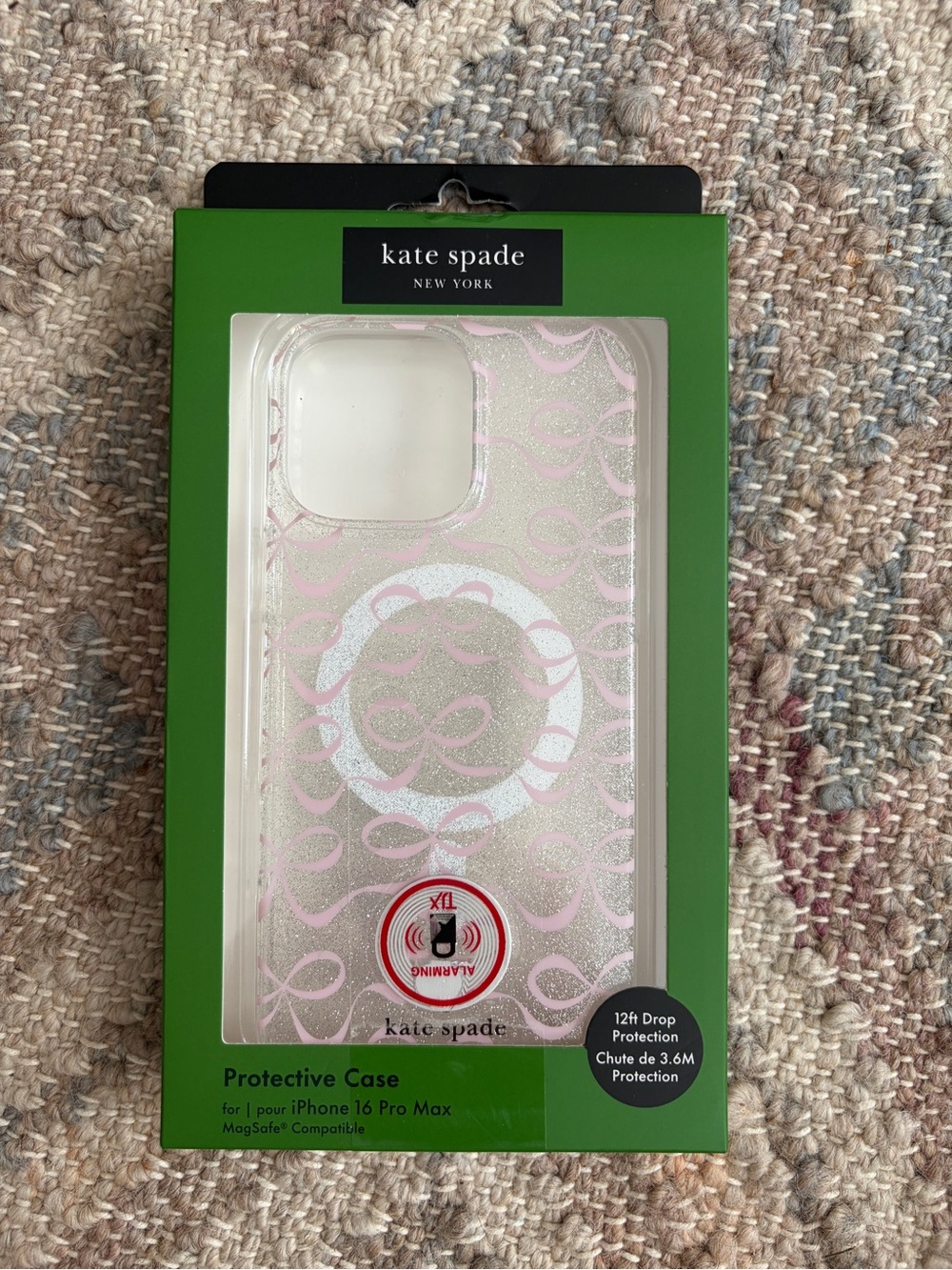 kate spade Pink Glitter & Bows MagSafe iPhone 16 Pro Max Case